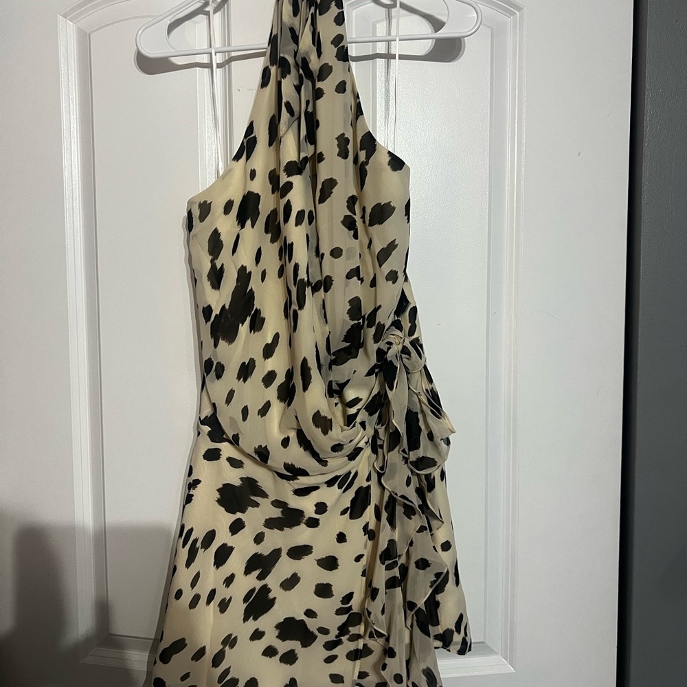Abercrombie & Fitch Brown and Cream Halter Dress